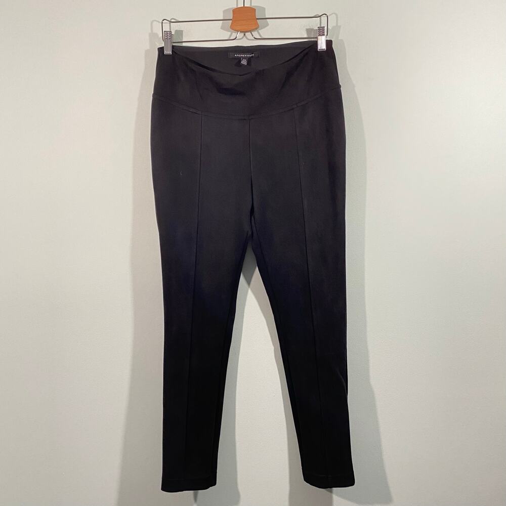 Andrew Marc Women's Black Faux Suede Pull On High Rise Leggings Size M